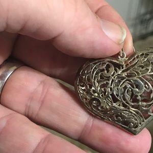 Sterling Silver fillagre puffed heart