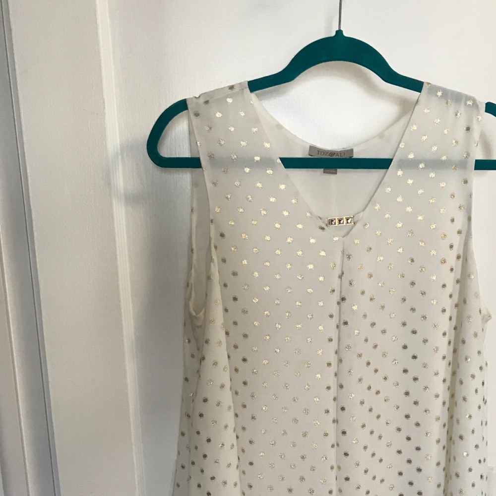 White and Gold Sleeveless Top