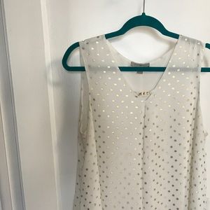 White and Gold Sleeveless Top