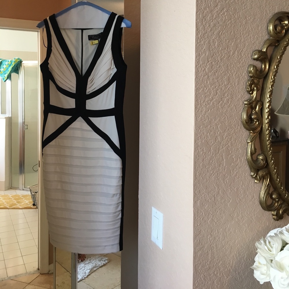 Black and white cocktail dress
