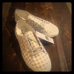 Superga grey gingham sneaker
