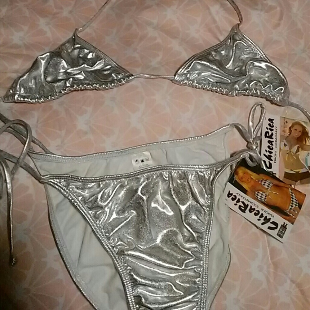 Chica Rica Silver Bikini Or Separate..