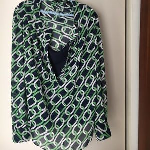 New York and Company blue and green blouse