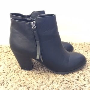 Faux leather booties