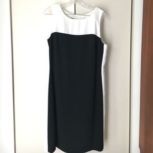 Black and white sheath dress