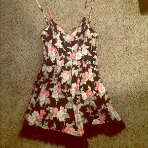 Floral lace trimmed romper from Topshop