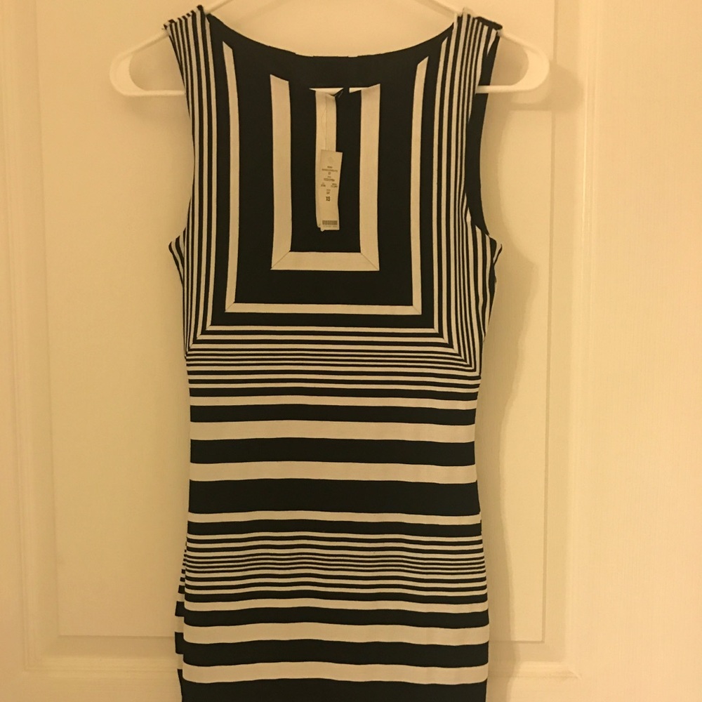 Bebe black and white stripe dress (size xs)