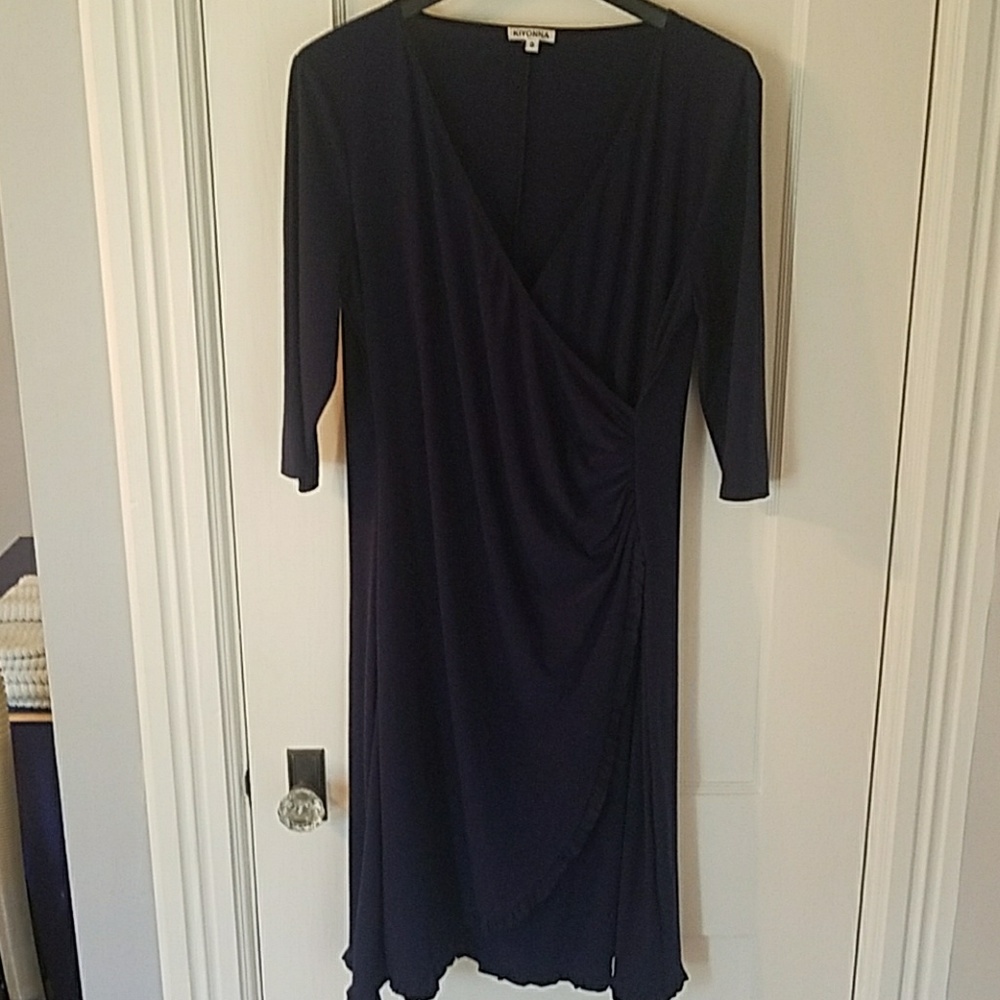Kiyonna Royal Blue Cinch Dress w/ruffled hem Sz 0
