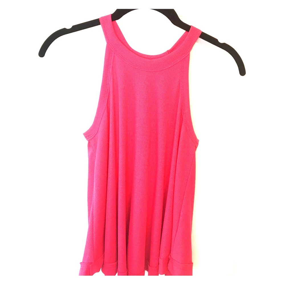 Jolie Knit Tank Top Pink Women's Tank with Teardrop Back