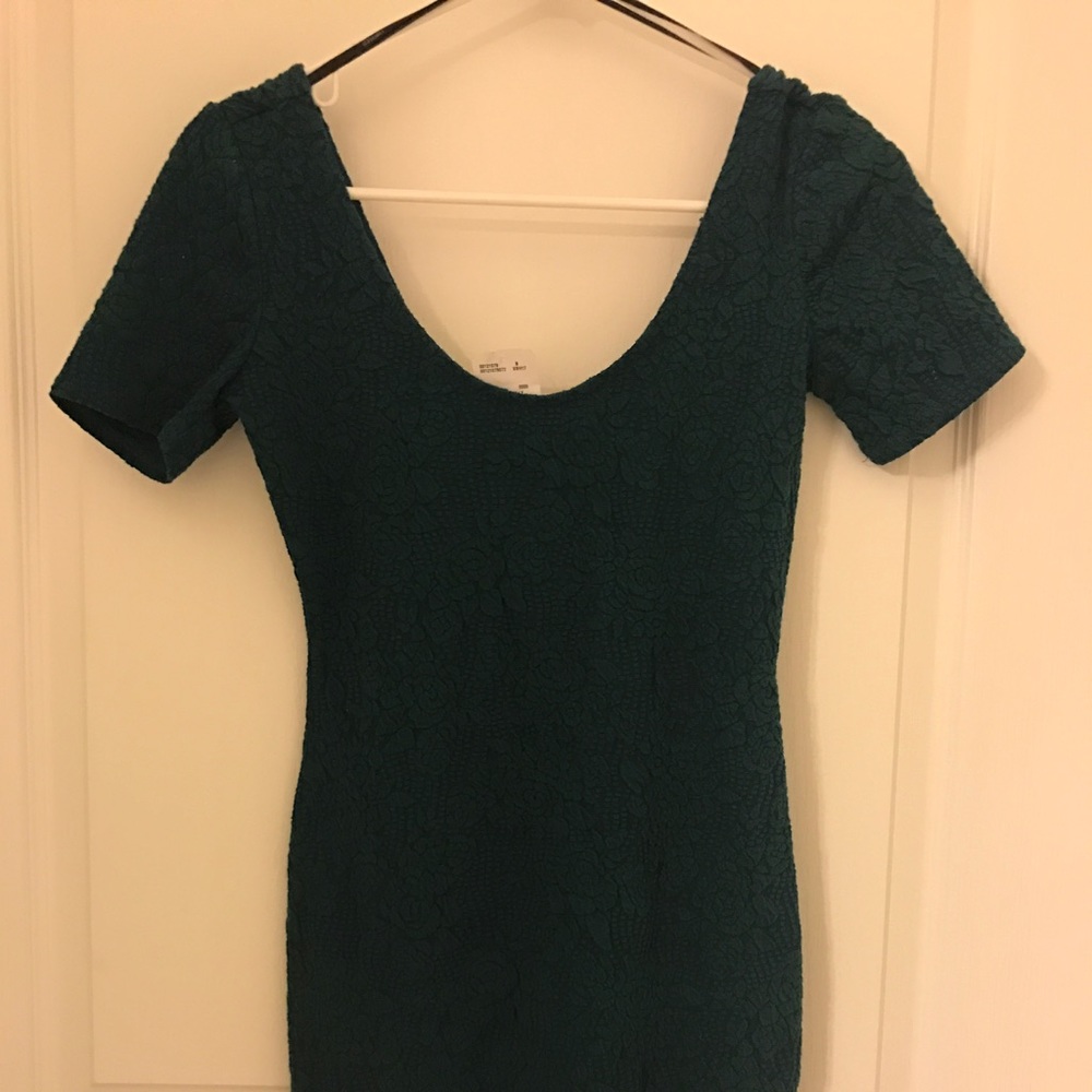 Hunter green bodycon dress (size small)