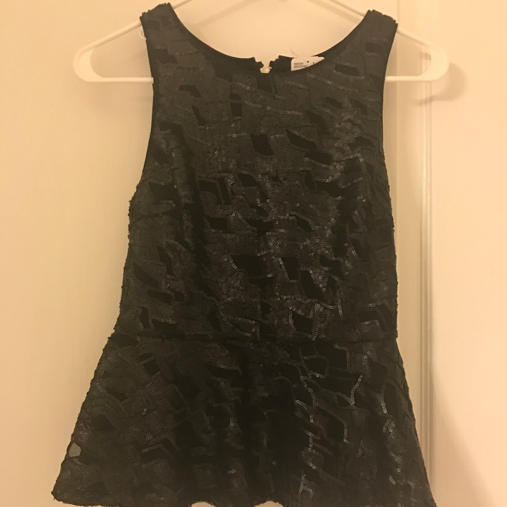 Black sequin Peplum Top