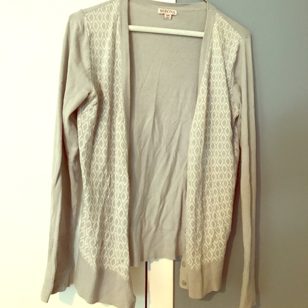 Grey & white cardigan