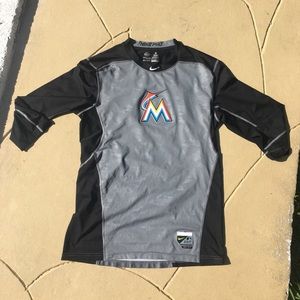 Nike Pro Combat Miami Marlins Dri-fit Shirt