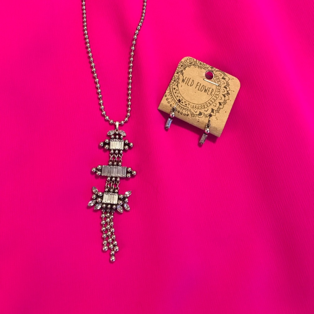 Long Statement Necklace and Earrings