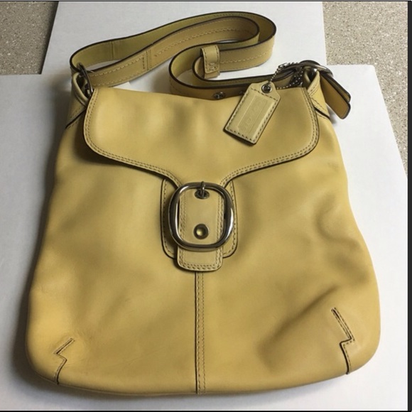 Yellow Coach Saddlebag with Silver Buckle - Picture 1 of 2