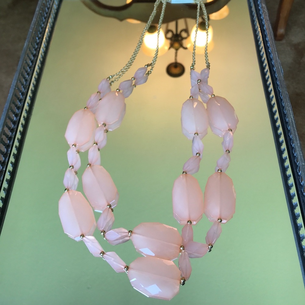 New statement necklace gold and dusty rose