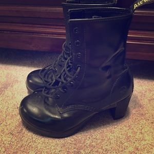 Doc Marten's "Darcie" heeled combat boots