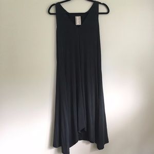 Anthropologie Suede Black Midi Dress