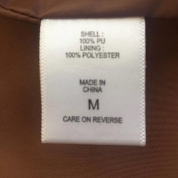 NWT New York & Co Tan Faux Leather Moto Jacket - Picture 6 of 8