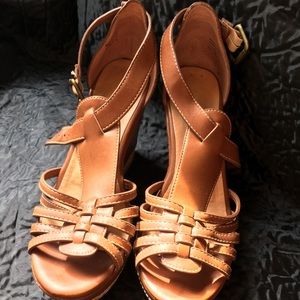 ALDO Brown wedge sandals size 8.5