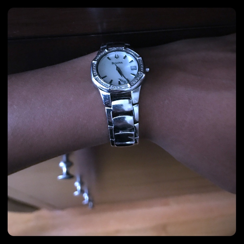 Bulova silver watch
