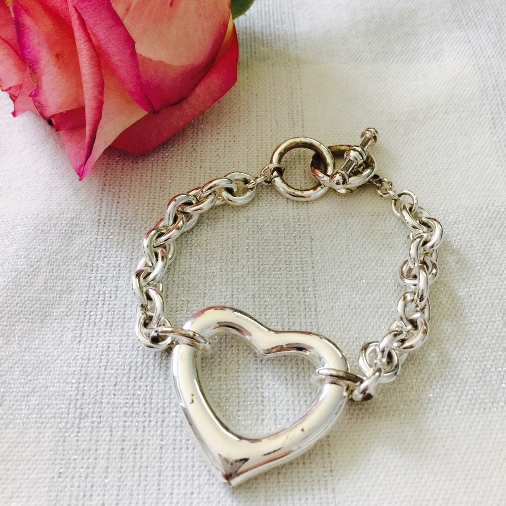 Silver Puff Heart Fashion Bracelet