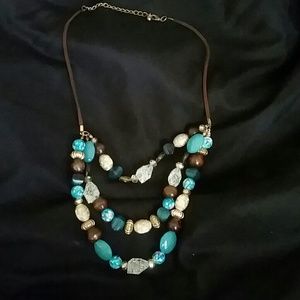 Brown and blue necklace