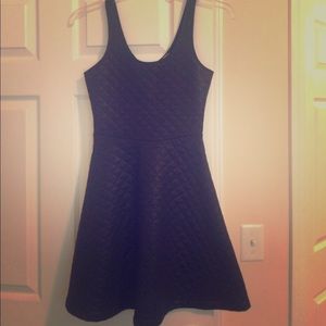 Black quilted fit and flare dress NWOT