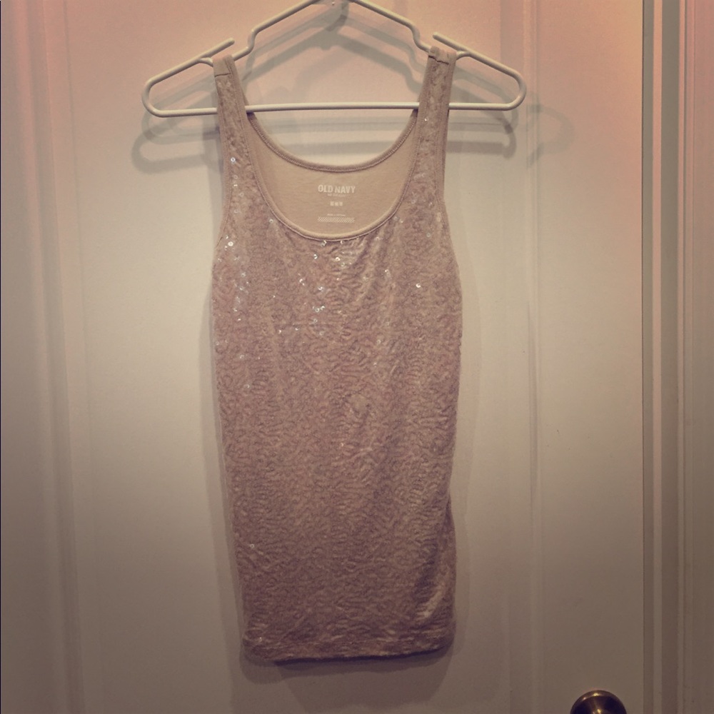 Old navy sequin cream/nude tank