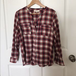 Collarless Lightweight Flannel