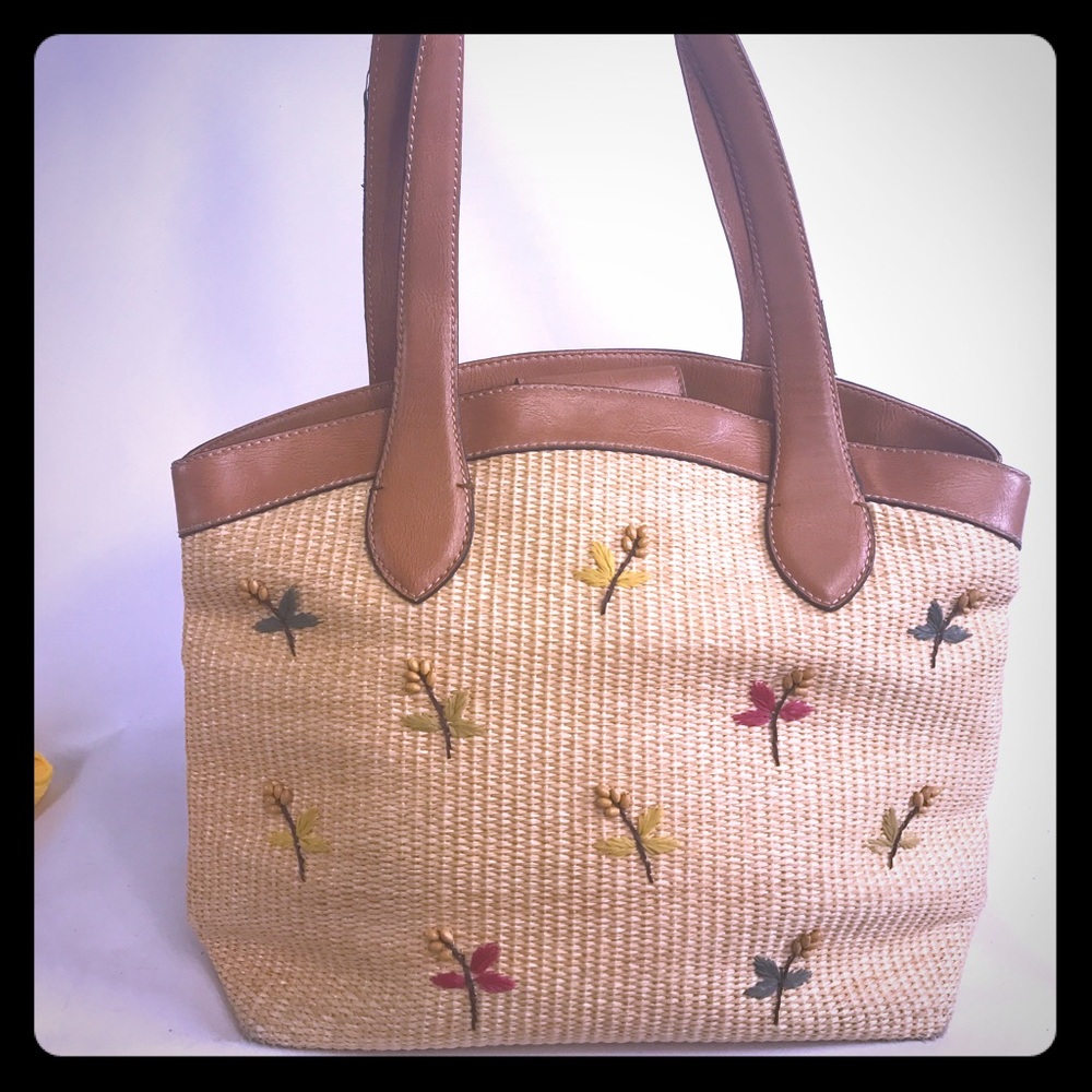 Straw Fossil shoulder summer bag