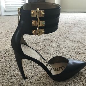 Sam-Edleman Claire Zip-Up Leather-Pumps-Black