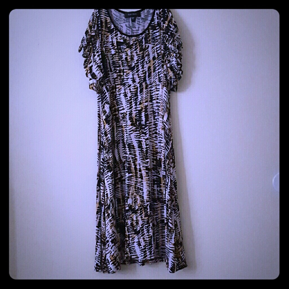 Dress with peek a boo shoulders