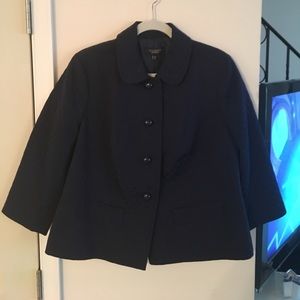 Talbots navy blue jacket with collar