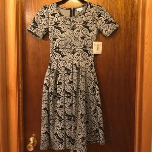New Lularoe XXS Amelia - Black Jacquard