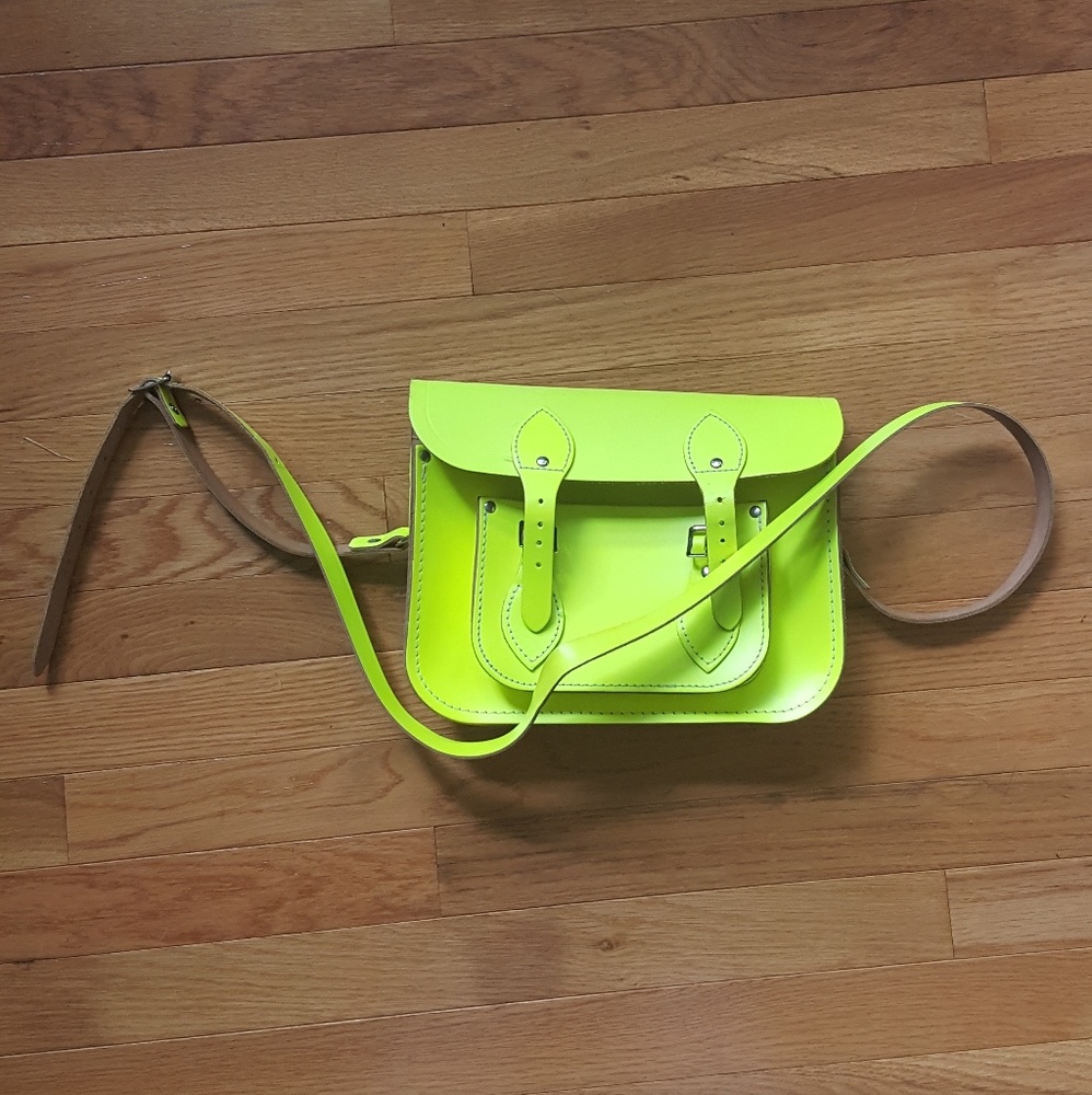 Cambridge satchel Neon yellow/green