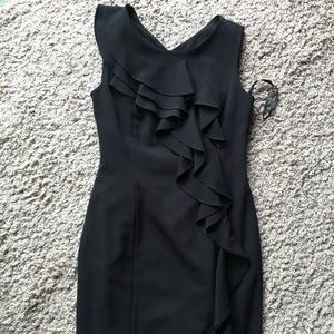 Calvin Klein black ruffle dress Sz 6