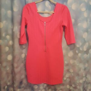 Hot pink 3/4 sleeve dress