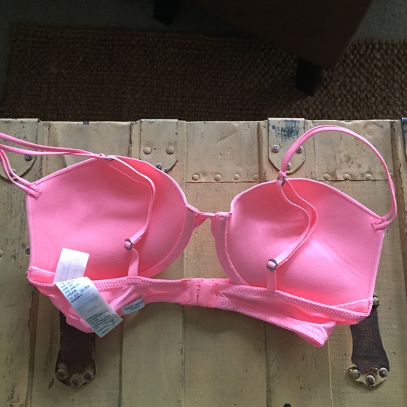 GILLY HICKS PUSH UP BRA PLUNGE PINK 32C - Picture 6 of 8
