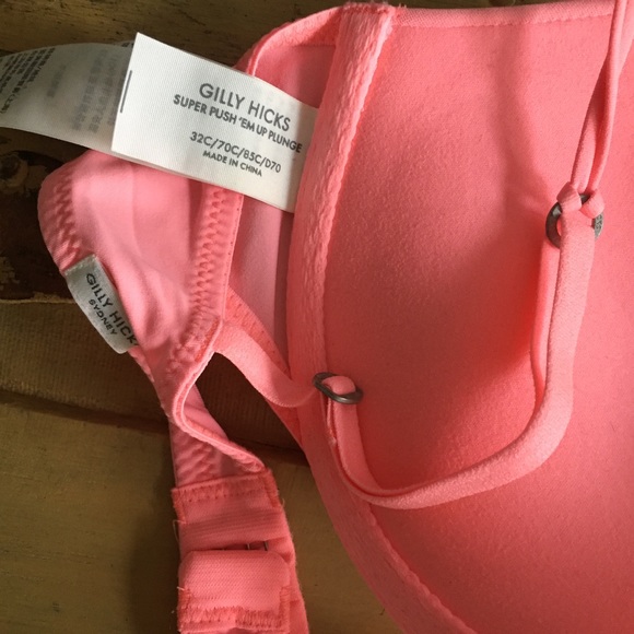 GILLY HICKS PUSH UP BRA PLUNGE PINK 32C - Picture 8 of 8