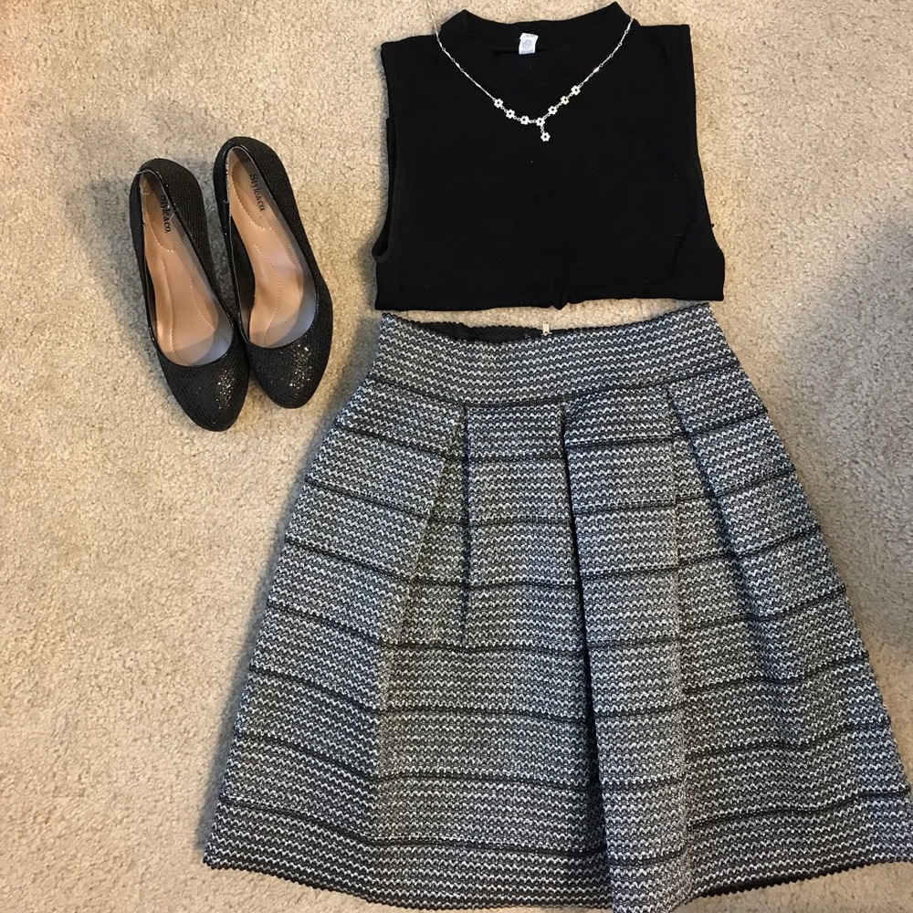 Sparkly silver and black skirt