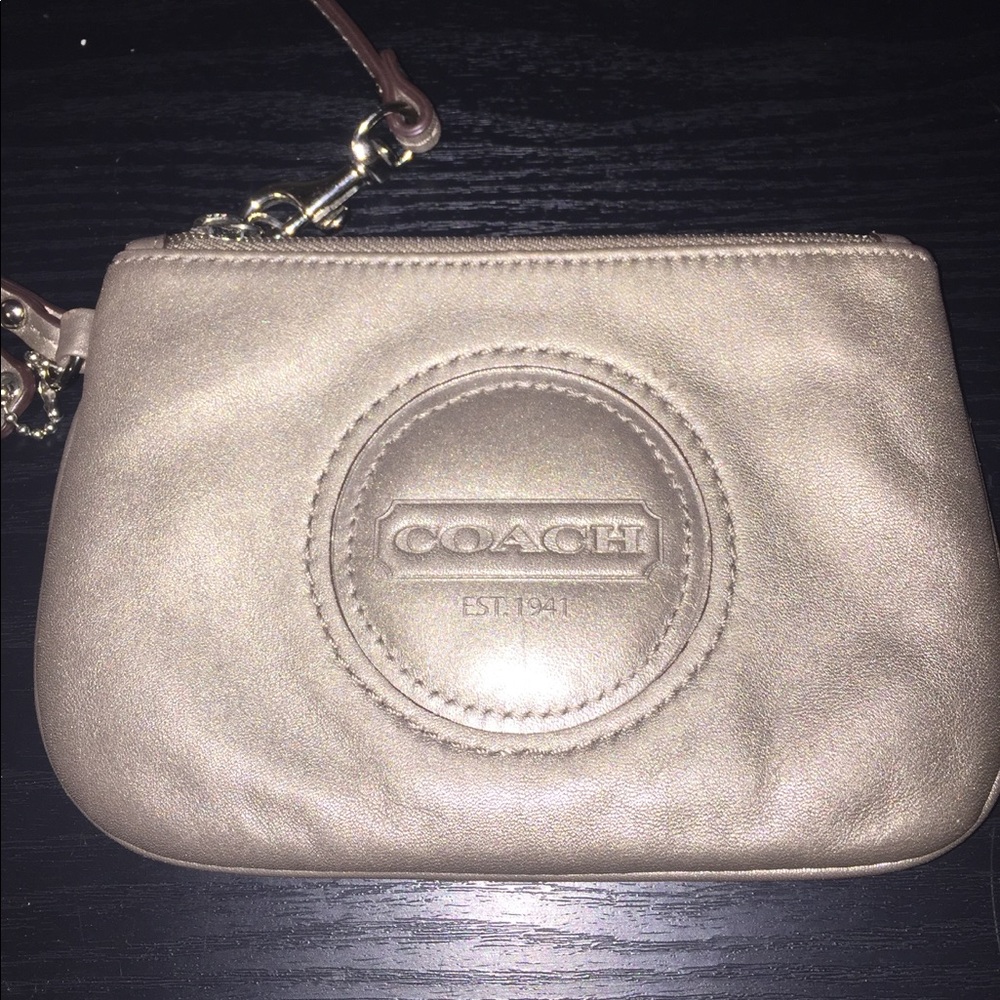 Silver Coach Wristlet