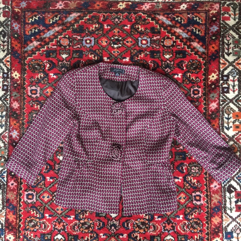 Tweed jacket with peplum! Size 4P. Like new!