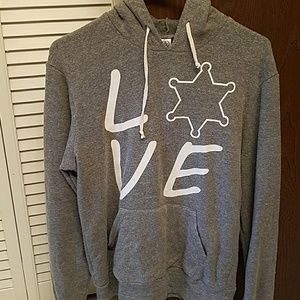 Police officer love hoodie women's small grey