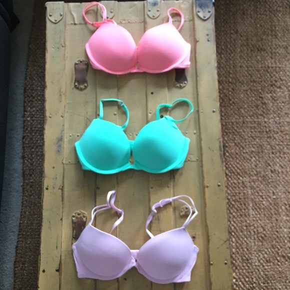 GILLY HICKS PUSH UP BRA PLUNGE LT PINK 32C - Picture 6 of 8