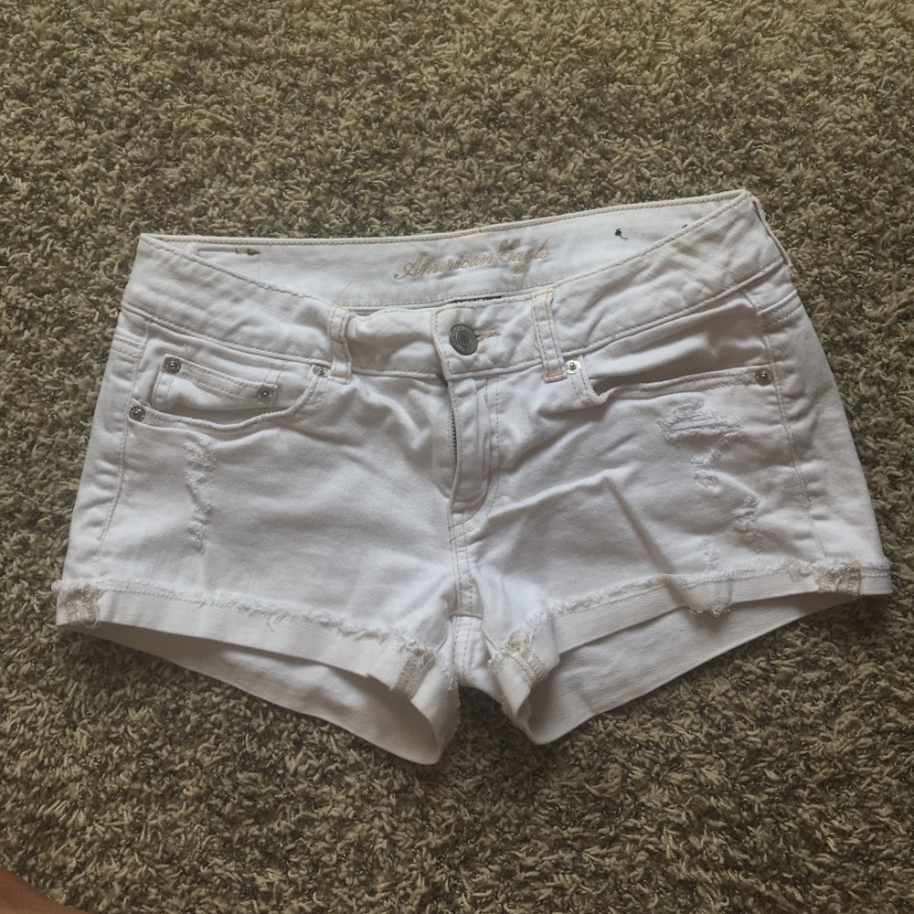 White jean shorts