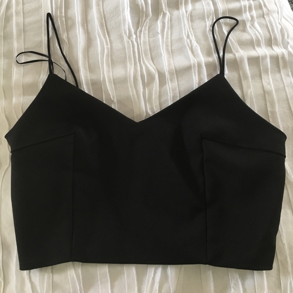 Black V neck crop top
