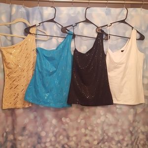 Fancy Express one shoulder tank tops