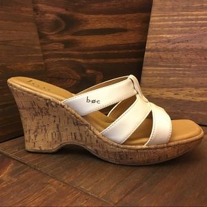White wedge sandals