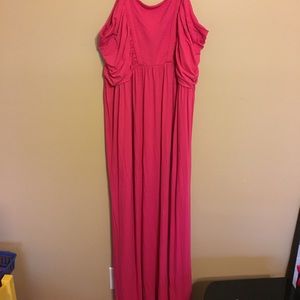 2 Lane Bryant maxi dresses pink and teal